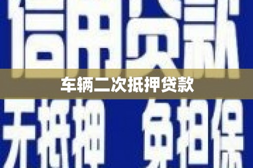 滨江车辆二次抵押贷款