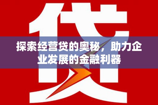 滨江探索经营贷的奥秘，助力企业发展的金融利器