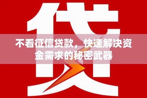 滨江不看征信贷款，快速解决资金需求的秘密武器