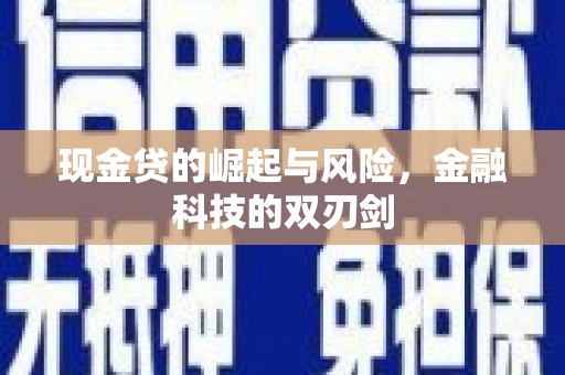 滨江现金贷的崛起与风险，金融科技的双刃剑