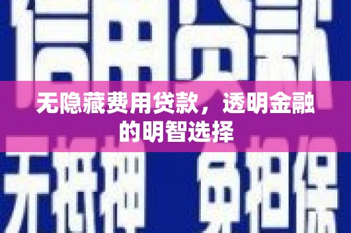 滨江无隐藏费用贷款，透明金融的明智选择